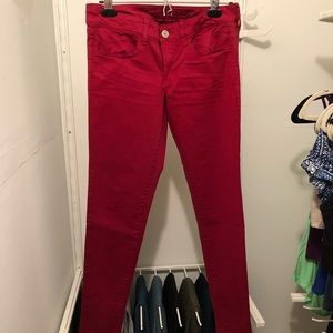 American Eagle red jeans